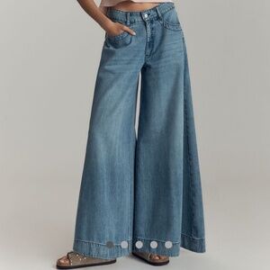 Anthropologie Pilcro Mid-rise wide leg jeans Sz 28
